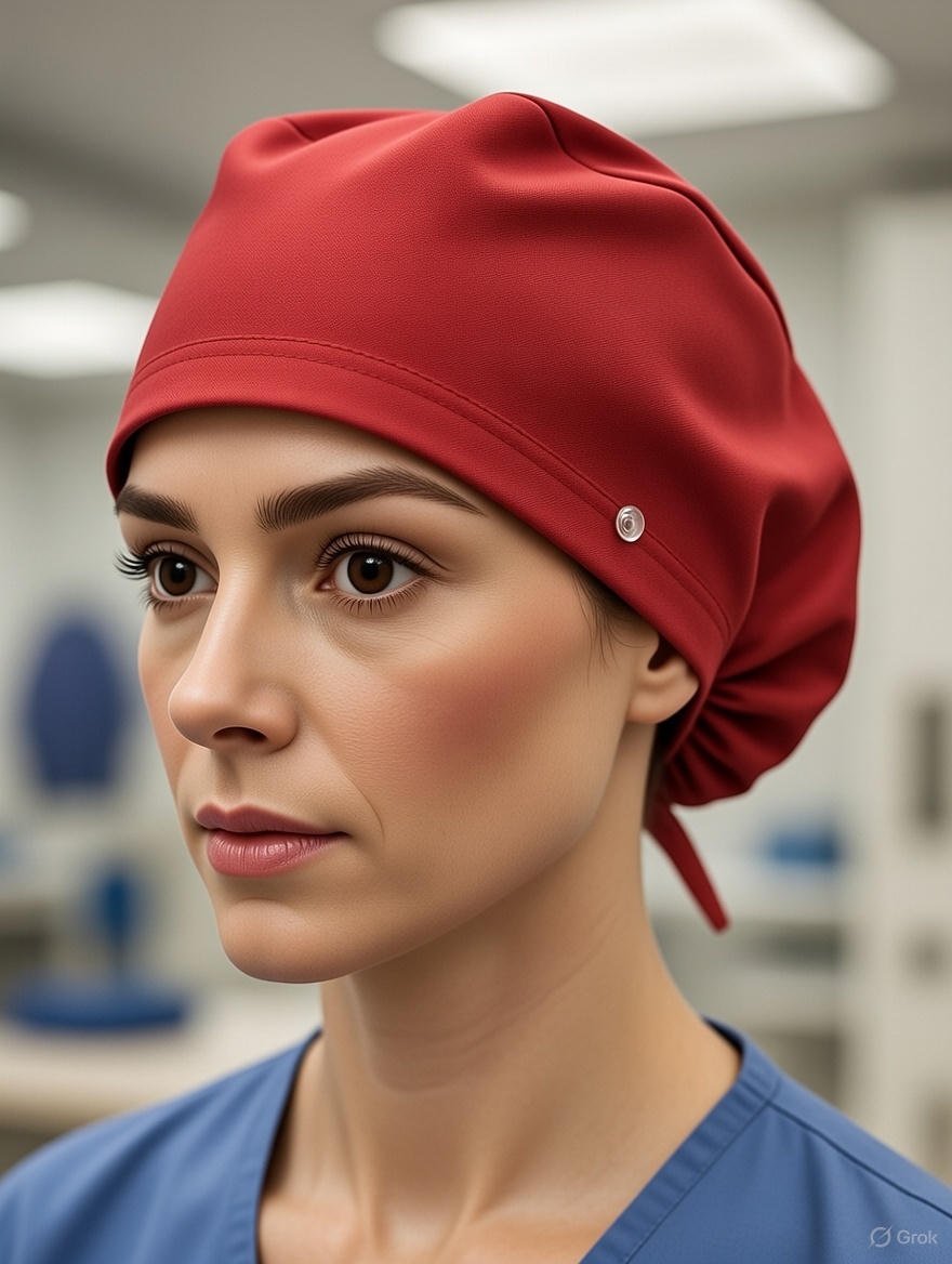 Maroon Red Medical Hat(2)
